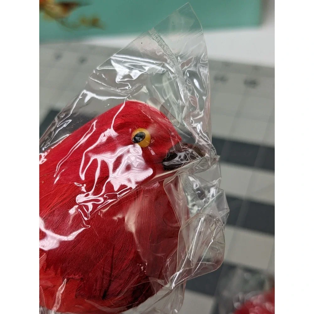Red Bird Ornament‎ Figure Lot and Cute Box
